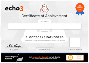 Echo3 BLOODBORNE PATHOGENS Certificate