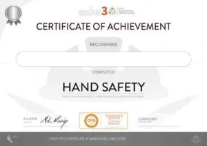 HAND SAFETY CERTIFICATE