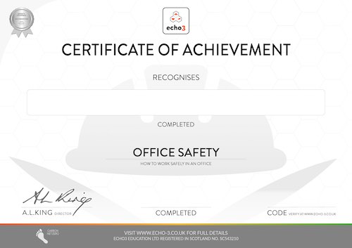 Office Safety Online Course | £12 - Certificate