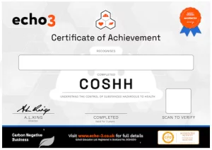 Echo3 COSHH Certificate