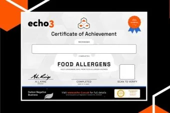 FOOD ALLERGENS CERTIFICATE