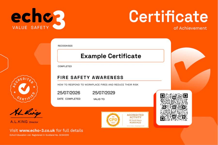Fire Safety Awareness Certificate