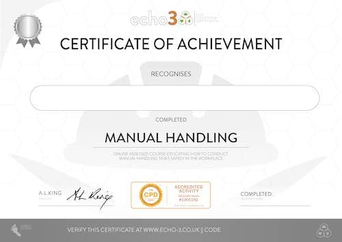 Echo3 Manual Handling Certificate