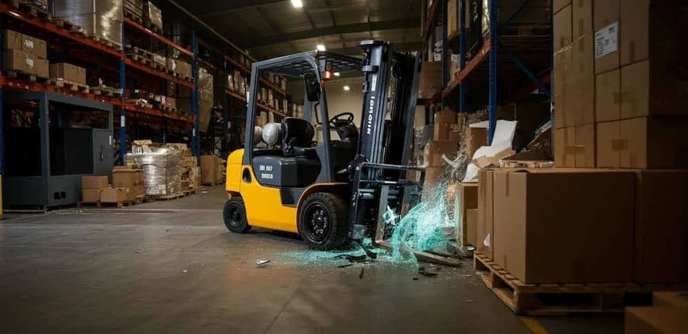 Improper use of forklift