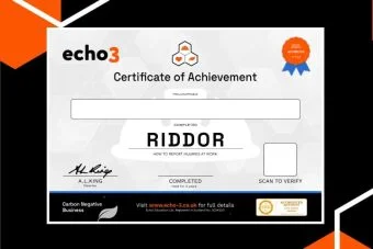 RIDDOR CERTIFICATE