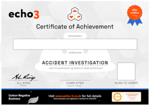 Echo3 ACCIDENT INVESTIGATION Certificate