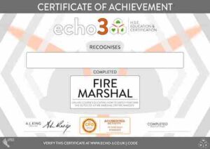 FIRE MARSHAL CERTIFICATE