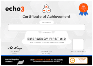 Echo3 EMERGENCY FIRST AID Certificate