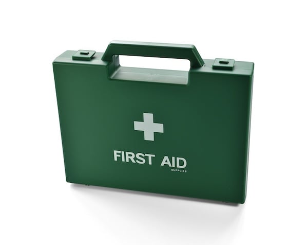 Green first aid kit