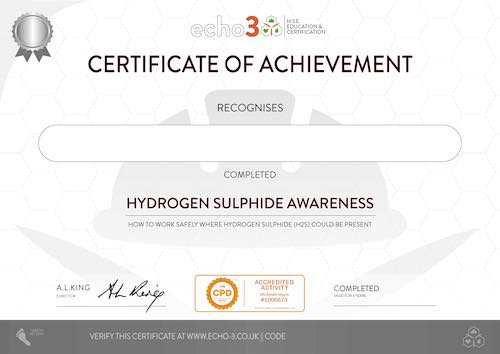 H2S Awareness Certificate