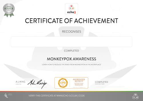 MONKEYPOX Awareness certificate