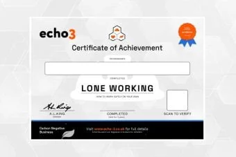 LONE WORKING Certificate