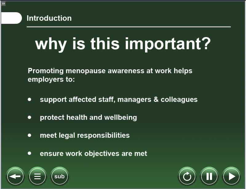 Menopause eLearning course