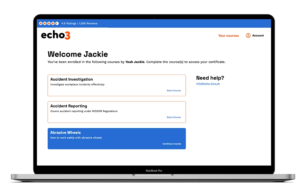 Learner dashboard screenshot